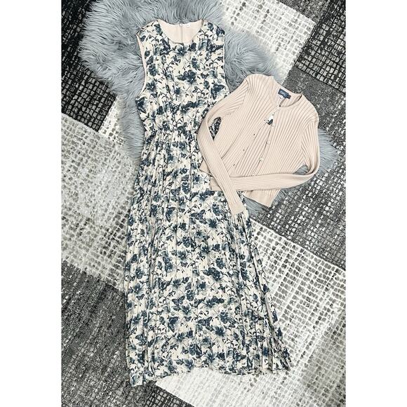 NONI 2pc Floral Printed Pleated Dress/Sweater Set Size Small Teen (MSRP $139.95) - Picture 4 of 8